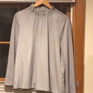 High collar, grey dress top